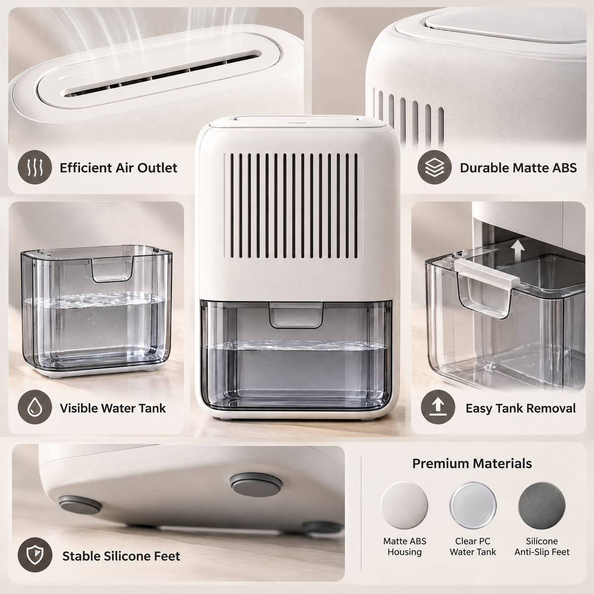 Orvelmere™ Compact Home Dehumidifier
