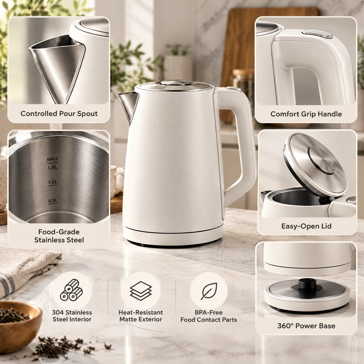 Orvelmere™ Modern Electric Kettle