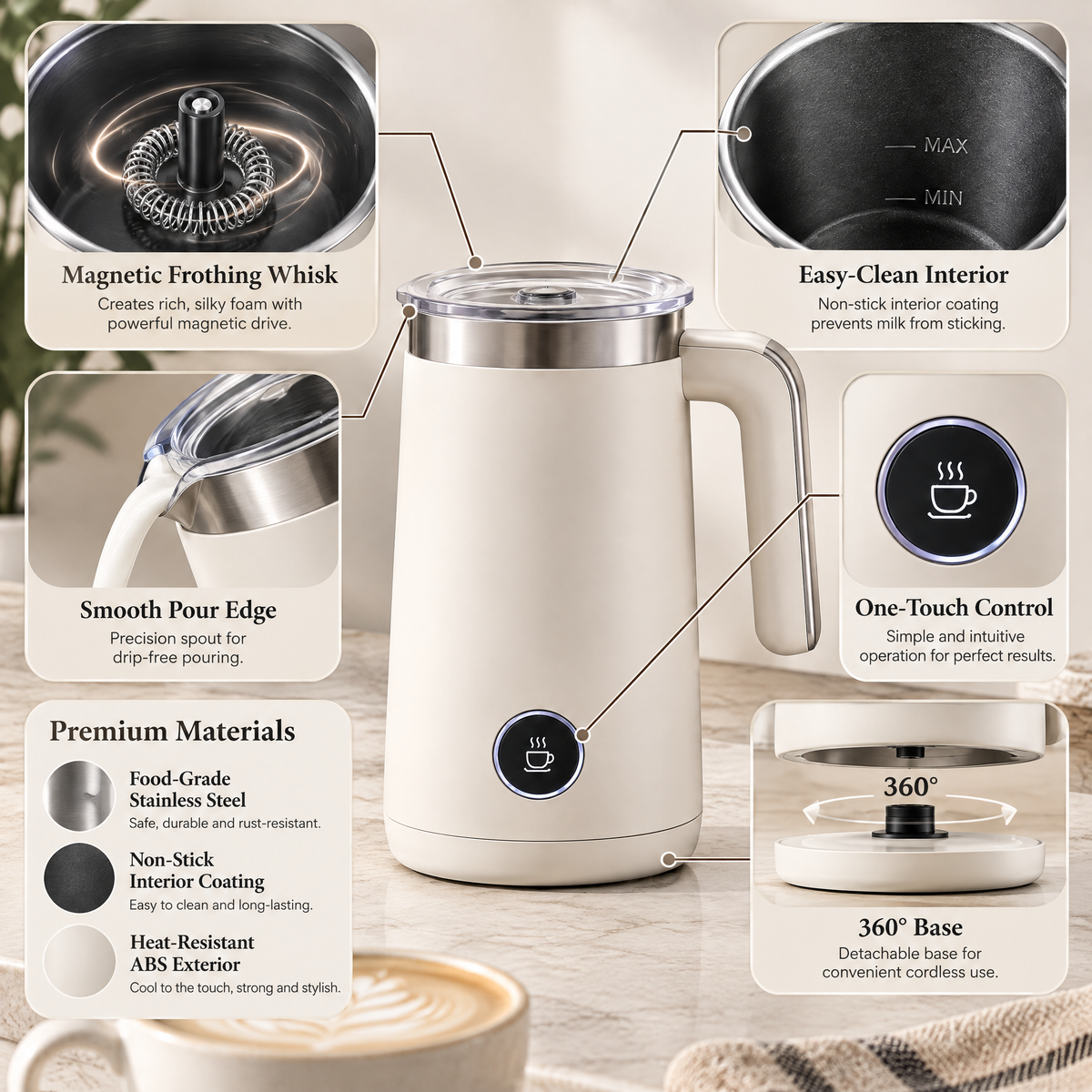 Orvelmere™ Electric Milk Frother