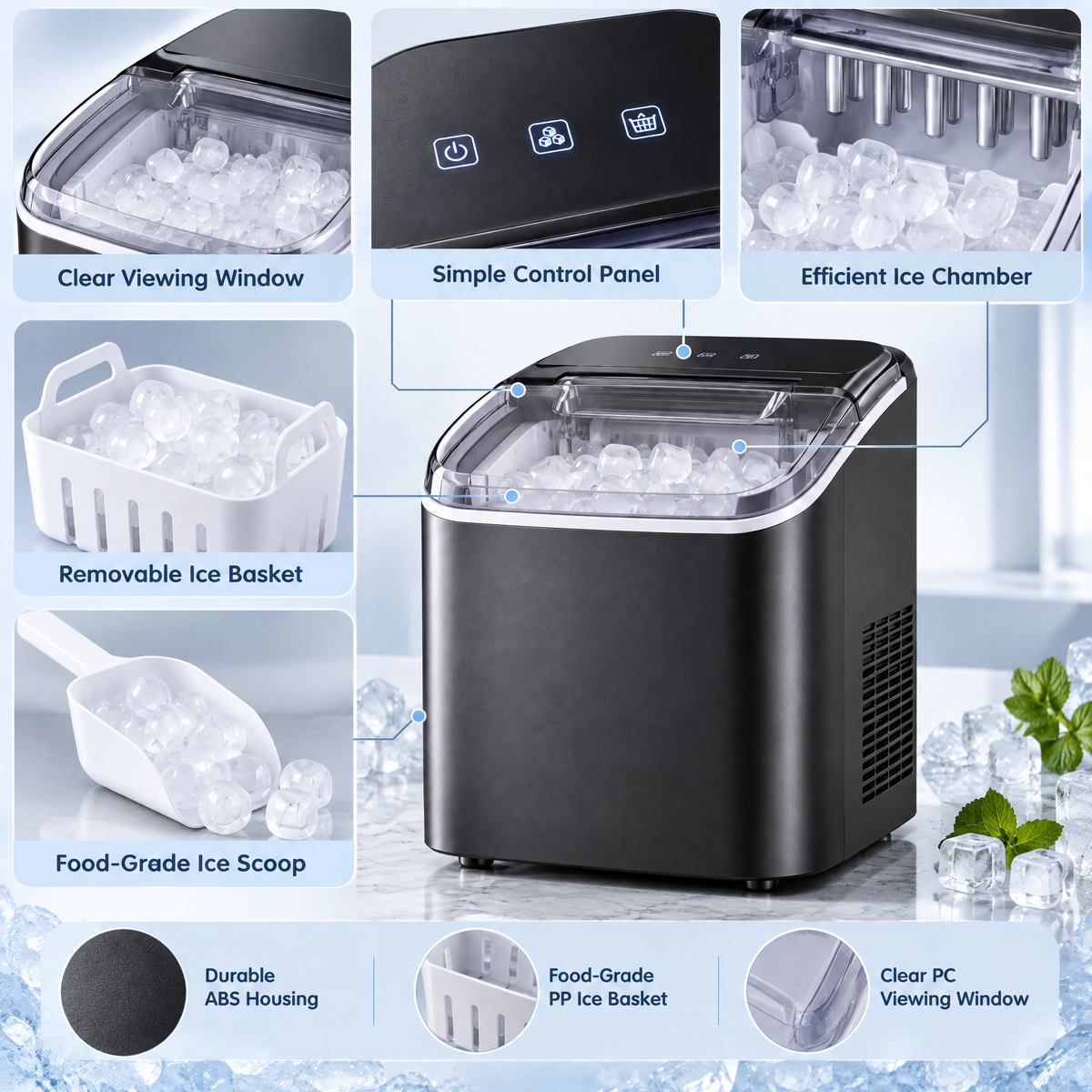 Orvelmere™ Compact Countertop Ice Maker