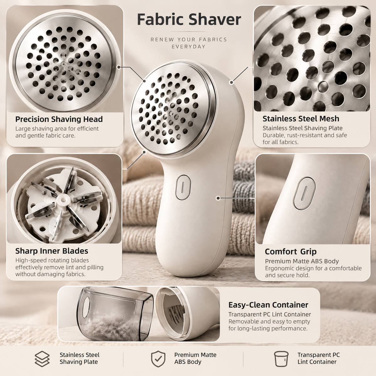 Orvelmere™ Rechargeable Fabric Shaver